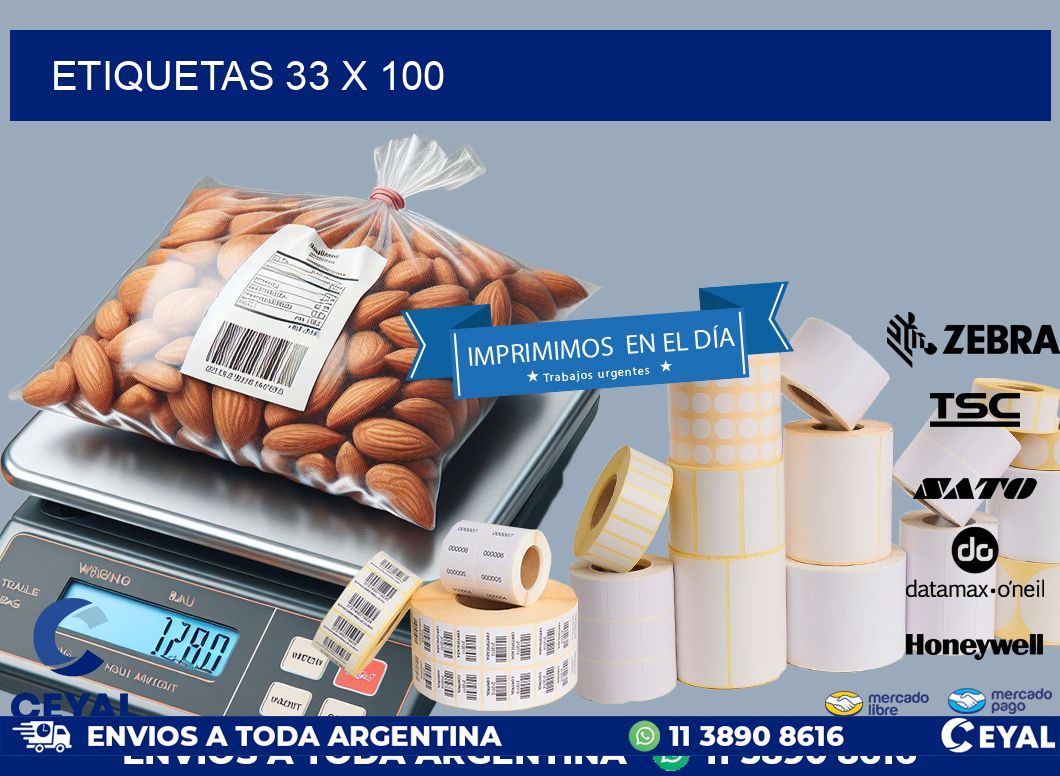 ETIQUETAS 33 x 100