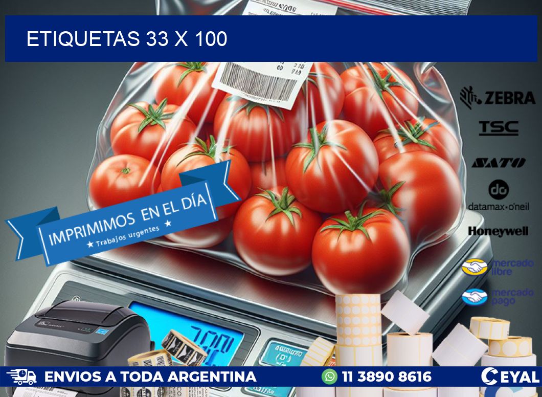 ETIQUETAS 33 x 100