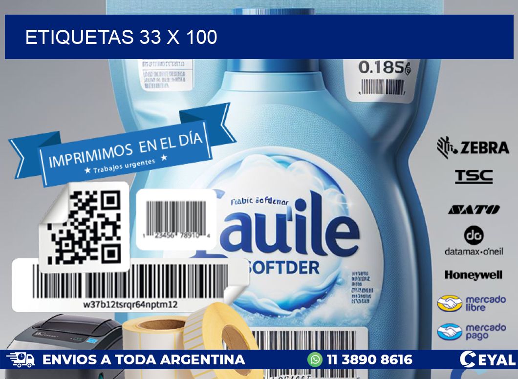ETIQUETAS 33 x 100
