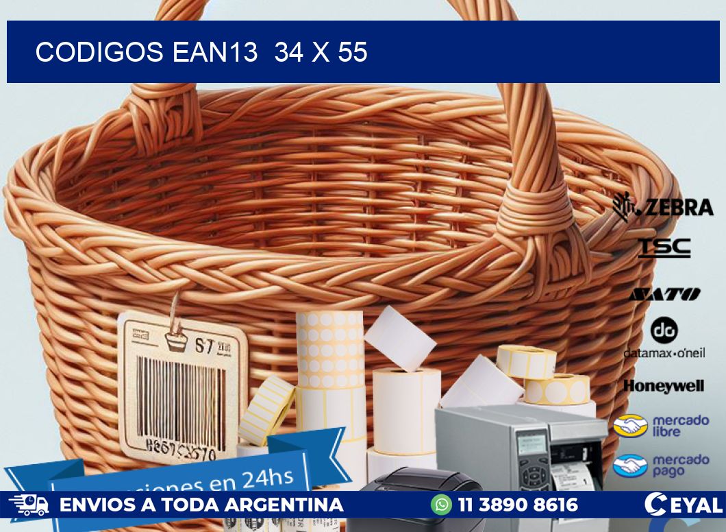 CODIGOS EAN13  34 x 55
