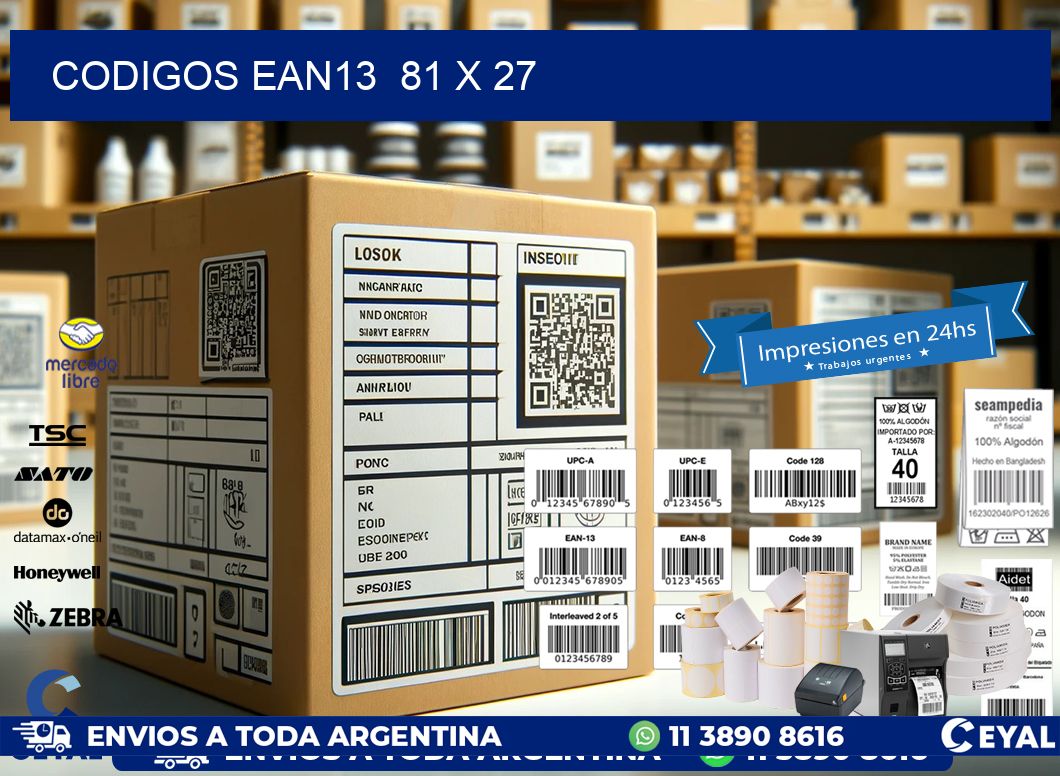 CODIGOS EAN13 81 x 27