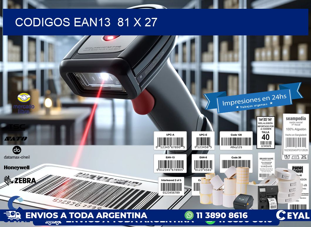 CODIGOS EAN13 81 x 27