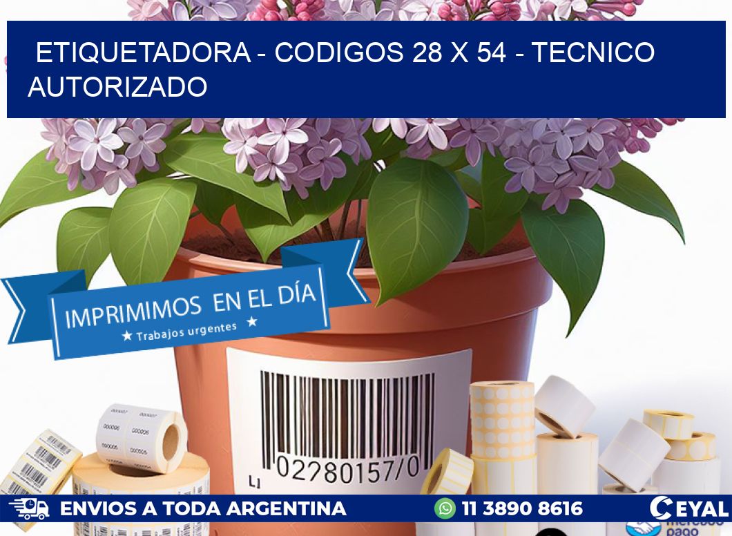 ETIQUETADORA - CODIGOS 28 x 54 - TECNICO AUTORIZADO