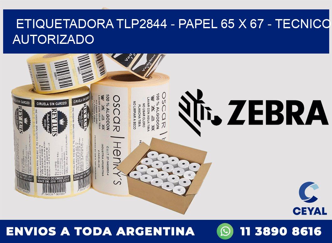 ETIQUETADORA TLP2844 - PAPEL 65 x 67 - TECNICO AUTORIZADO