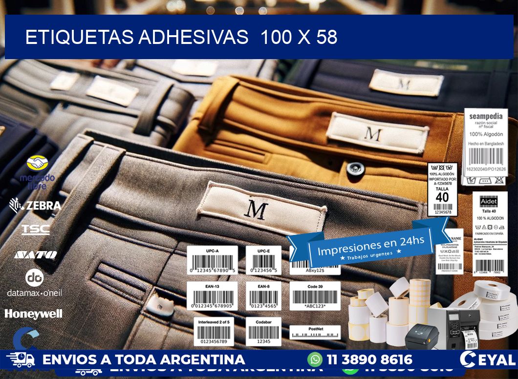 ETIQUETAS ADHESIVAS 100 x 58