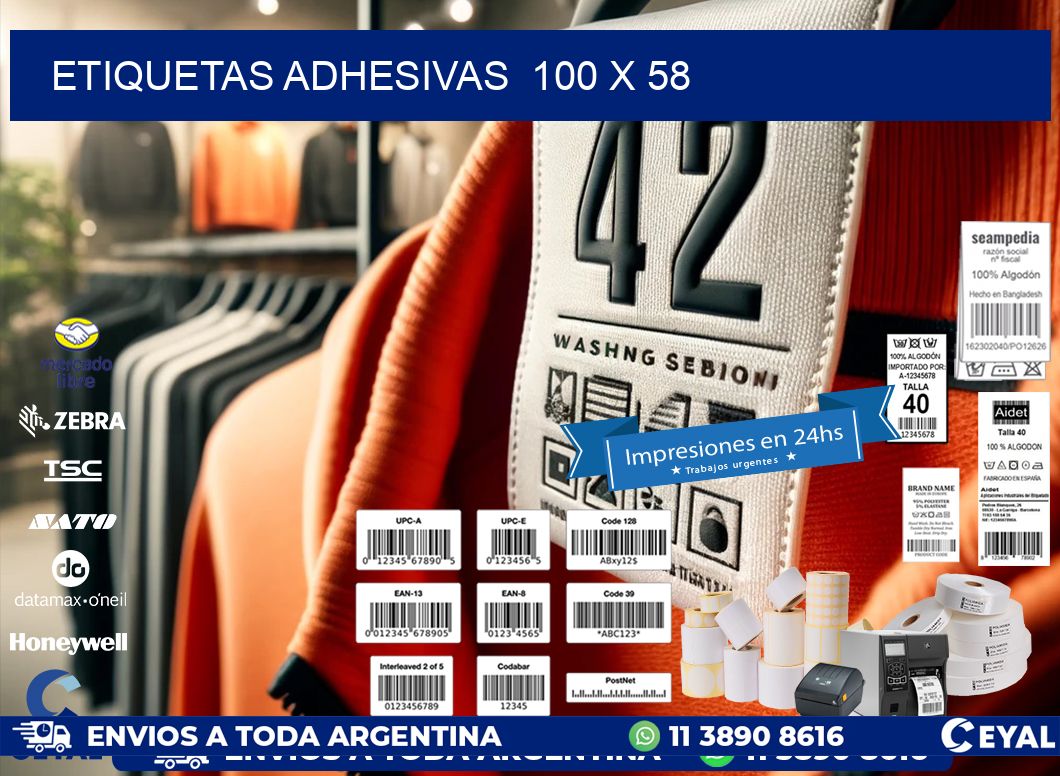 ETIQUETAS ADHESIVAS 100 x 58