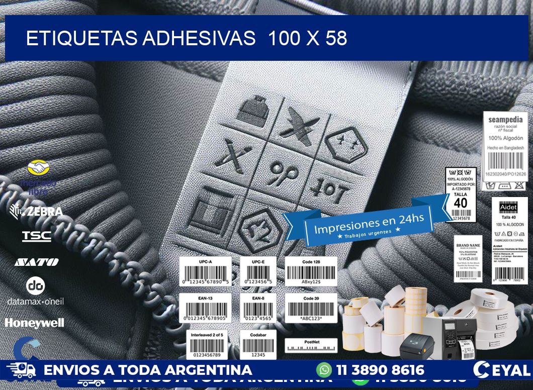 ETIQUETAS ADHESIVAS 100 x 58