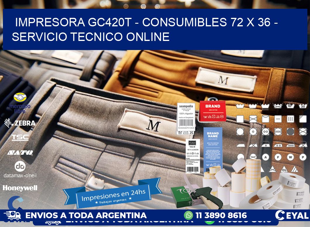 IMPRESORA GC420T – CONSUMIBLES 72 x 36 – SERVICIO TECNICO ONLINE