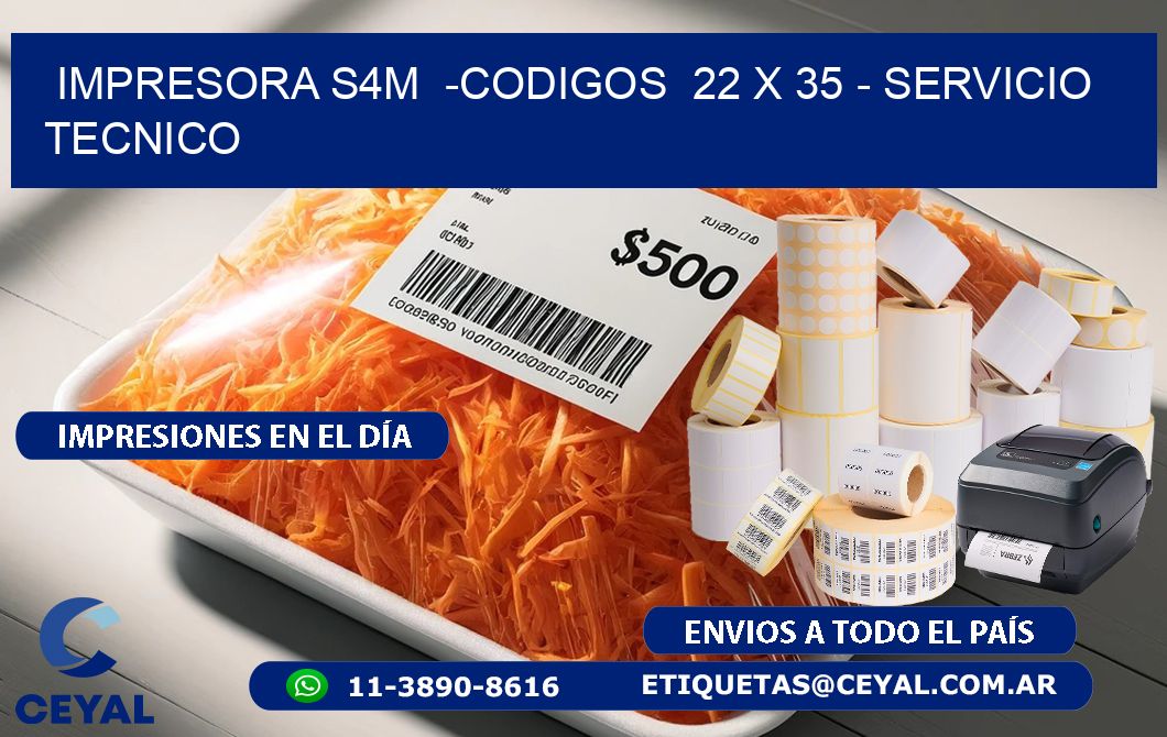 IMPRESORA S4M  -CODIGOS  22 x 35 - SERVICIO TECNICO