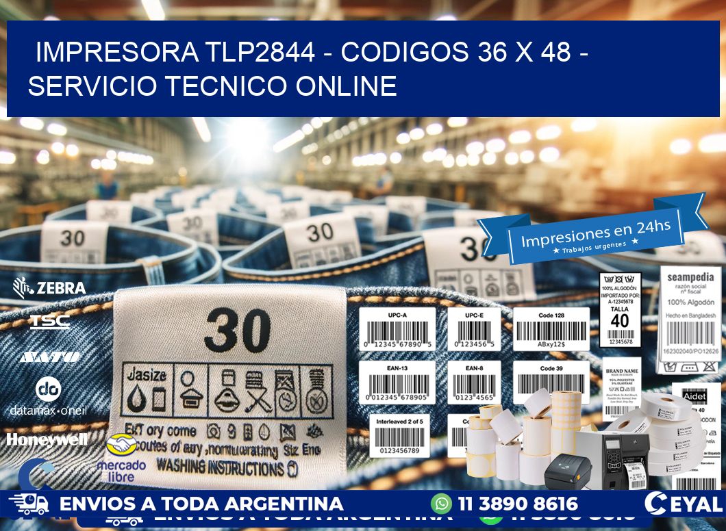 IMPRESORA TLP2844 - CODIGOS 36 x 48 - SERVICIO TECNICO ONLINE