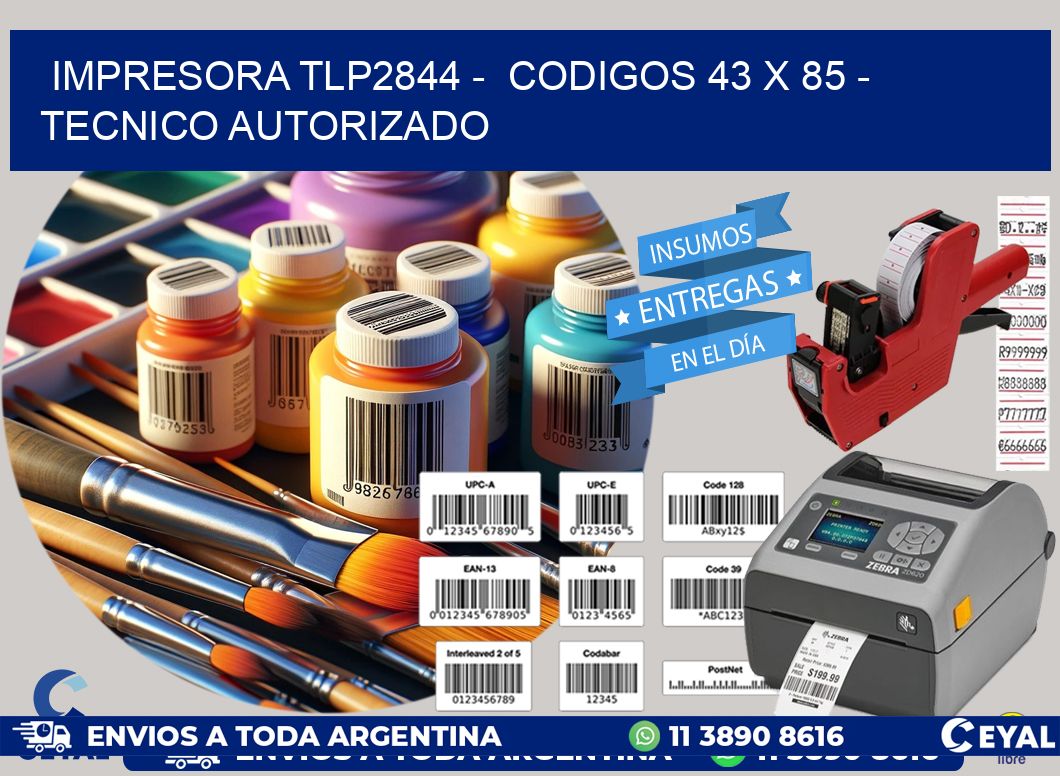 IMPRESORA TLP2844 -  CODIGOS 43 x 85 - TECNICO AUTORIZADO