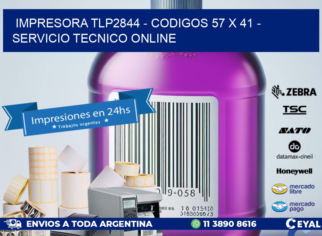 IMPRESORA TLP2844 - CODIGOS 57 x 41 - SERVICIO TECNICO ONLINE