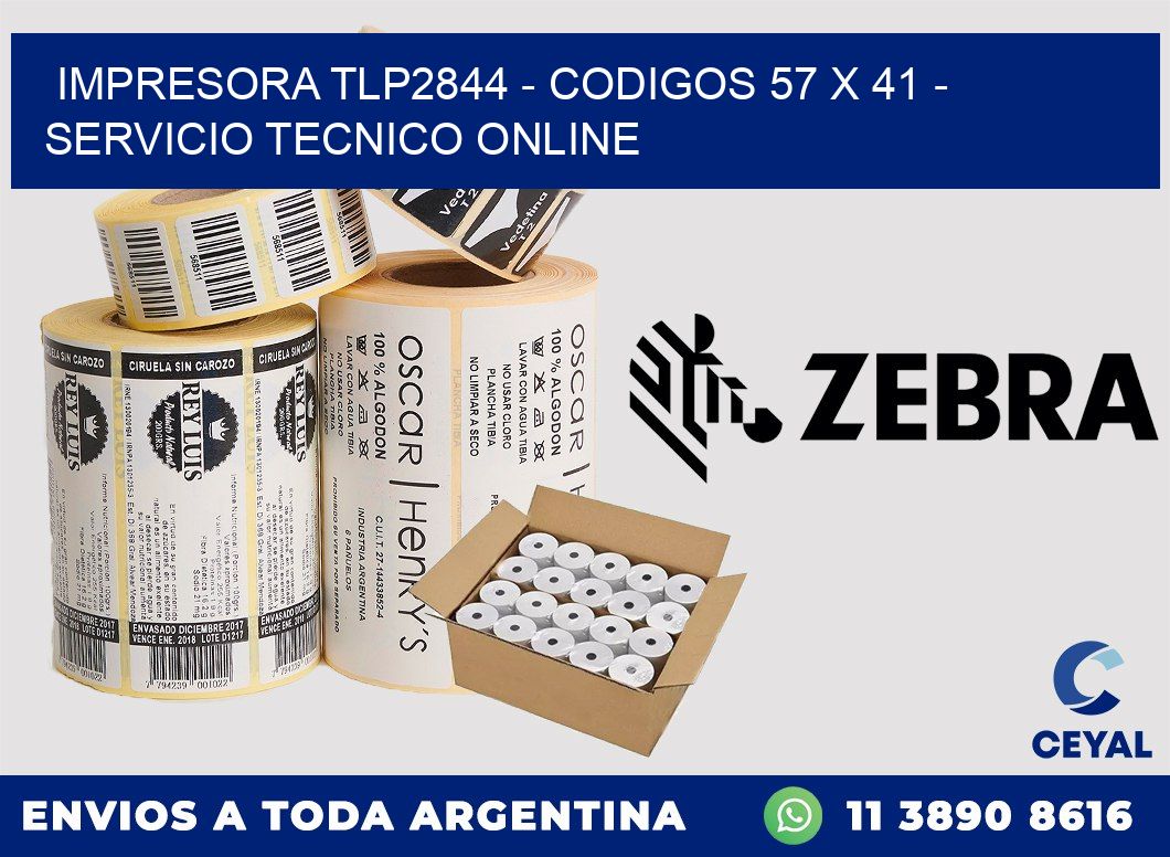 IMPRESORA TLP2844 - CODIGOS 57 x 41 - SERVICIO TECNICO ONLINE
