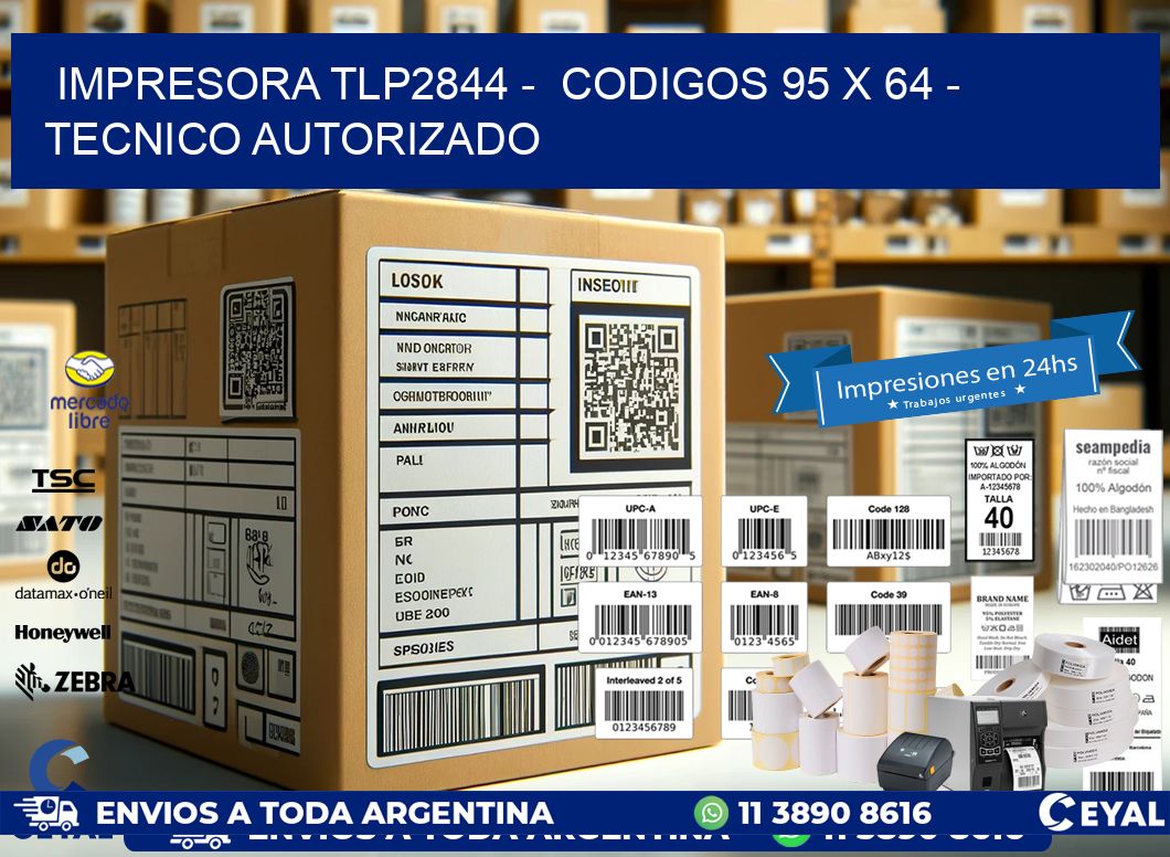 IMPRESORA TLP2844 -  CODIGOS 95 x 64 - TECNICO AUTORIZADO
