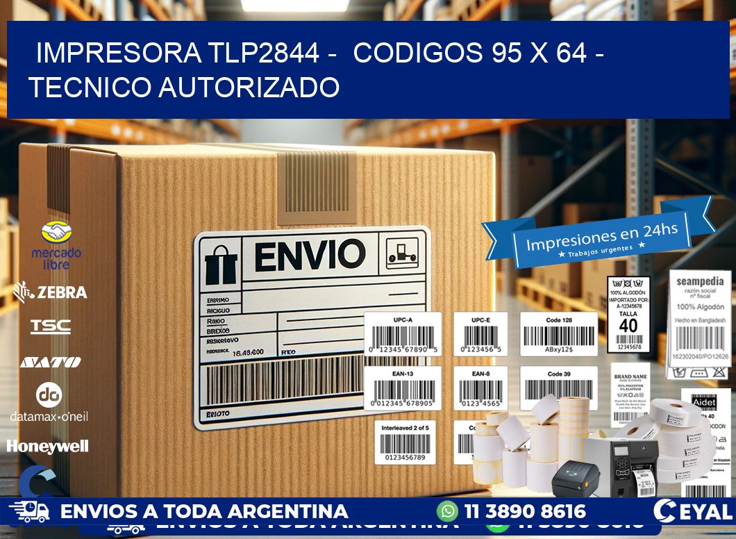 IMPRESORA TLP2844 –  CODIGOS 95 x 64 – TECNICO AUTORIZADO