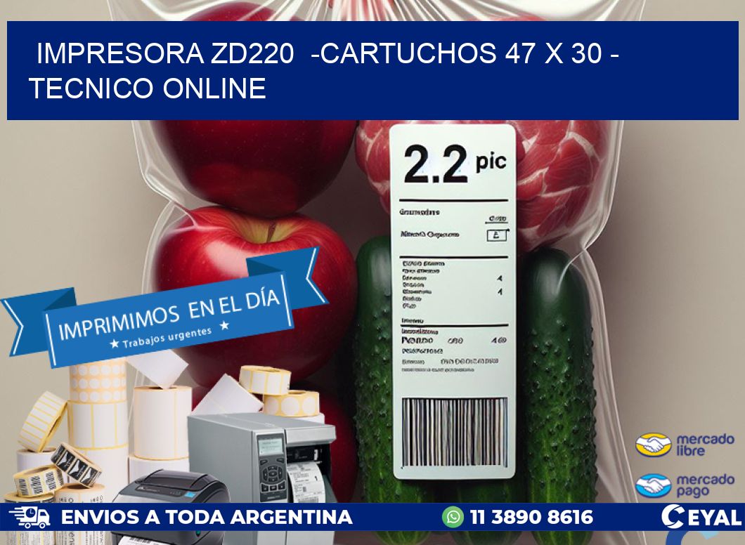 IMPRESORA ZD220  -CARTUCHOS 47 x 30 - TECNICO ONLINE