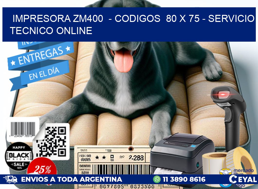 IMPRESORA ZM400  - CODIGOS  80 x 75 - SERVICIO TECNICO ONLINE