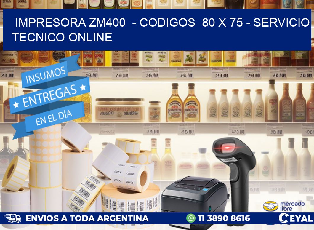 IMPRESORA ZM400  - CODIGOS  80 x 75 - SERVICIO TECNICO ONLINE