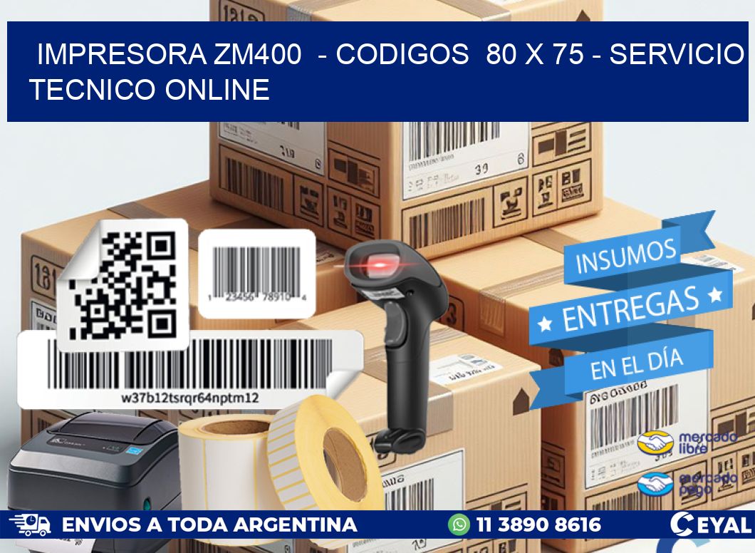 IMPRESORA ZM400  – CODIGOS  80 x 75 – SERVICIO TECNICO ONLINE