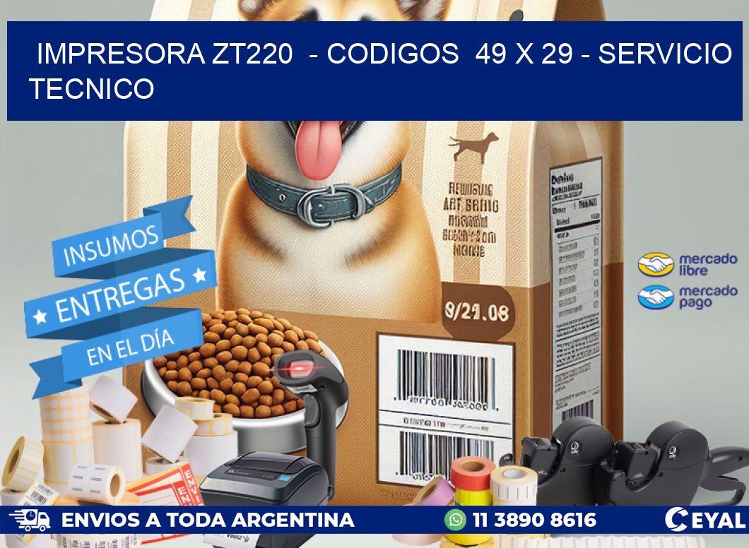 IMPRESORA ZT220  - CODIGOS  49 x 29 - SERVICIO TECNICO