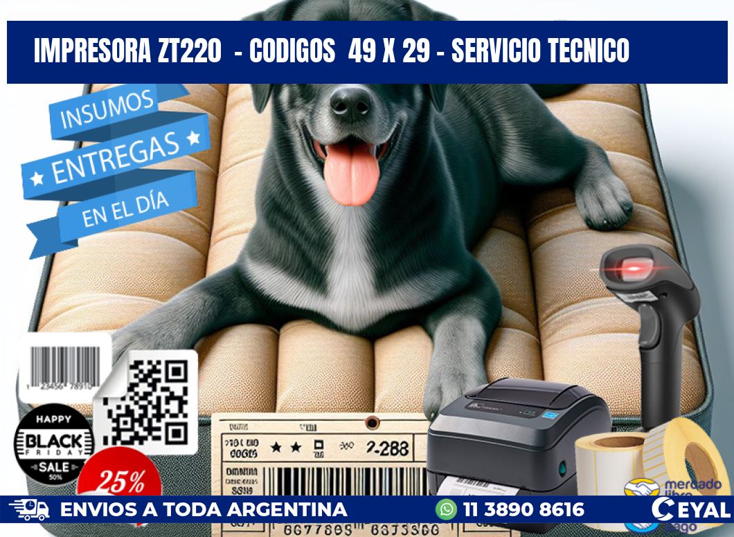 IMPRESORA ZT220  - CODIGOS  49 x 29 - SERVICIO TECNICO