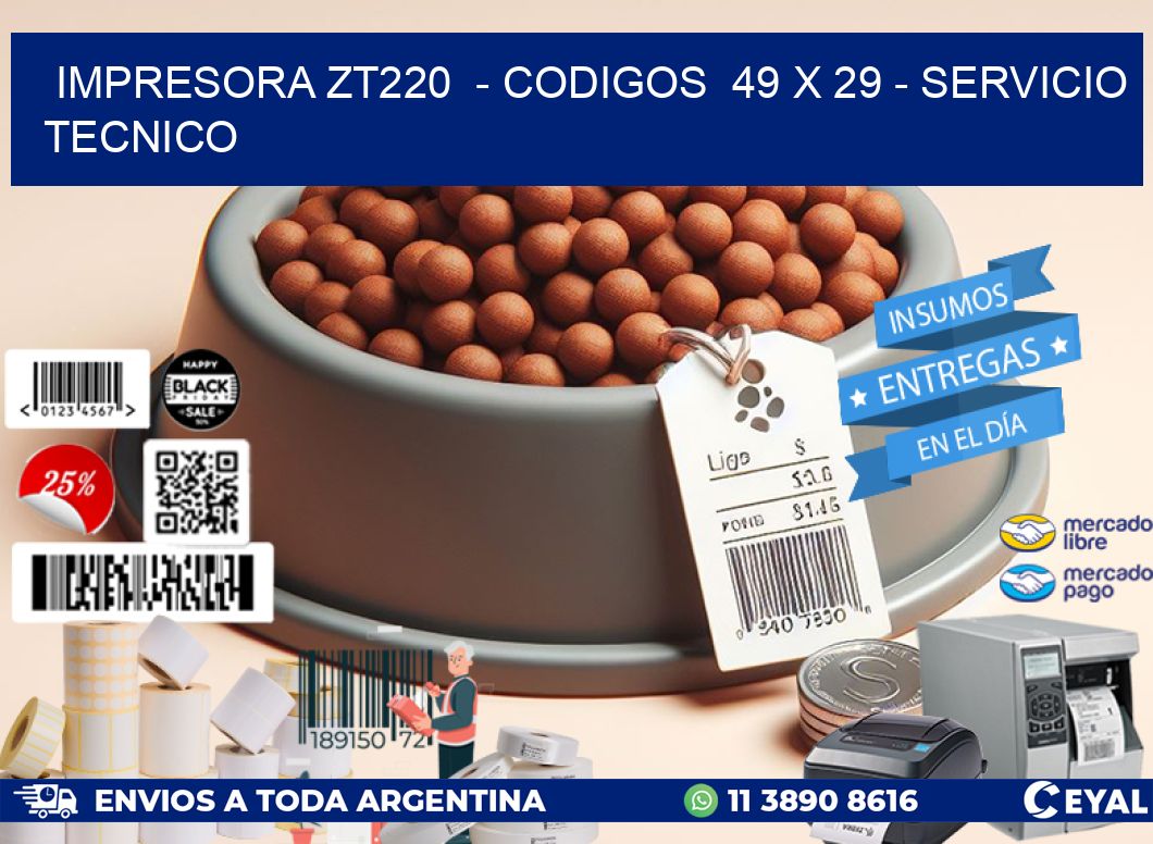 IMPRESORA ZT220  – CODIGOS  49 x 29 – SERVICIO TECNICO