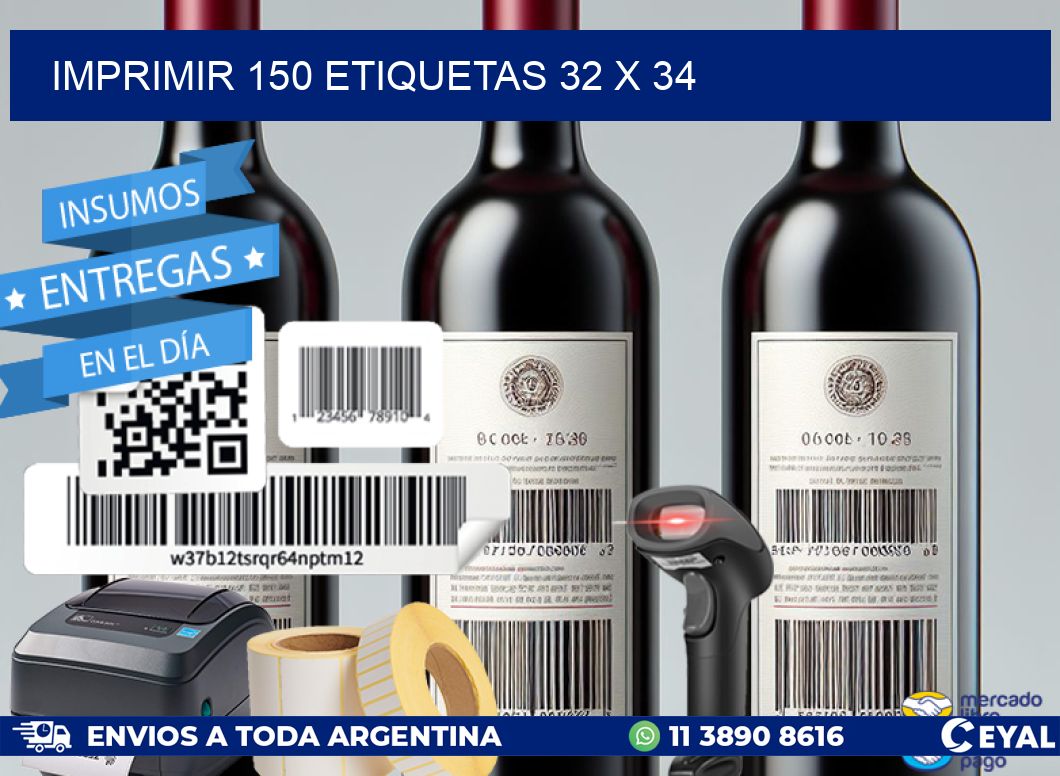 IMPRIMIR 150 ETIQUETAS 32 x 34