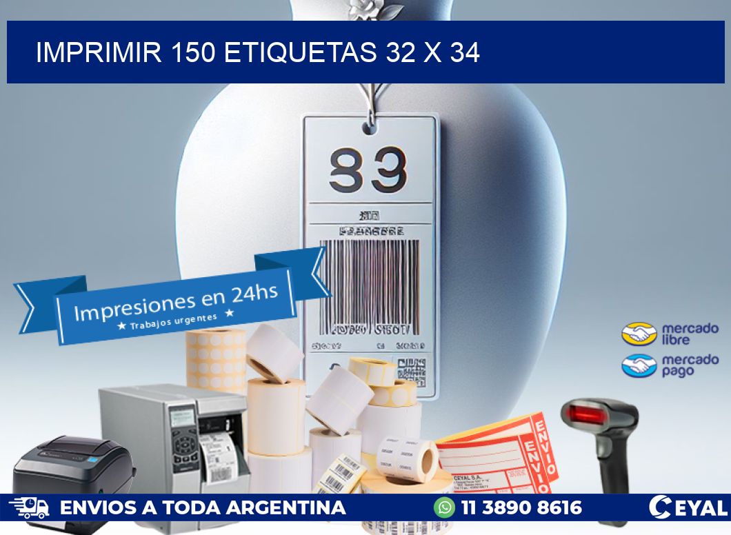 IMPRIMIR 150 ETIQUETAS 32 x 34