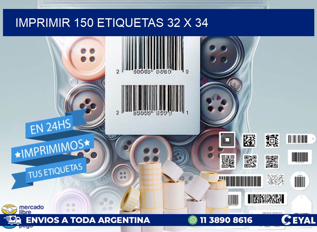 IMPRIMIR 150 ETIQUETAS 32 x 34