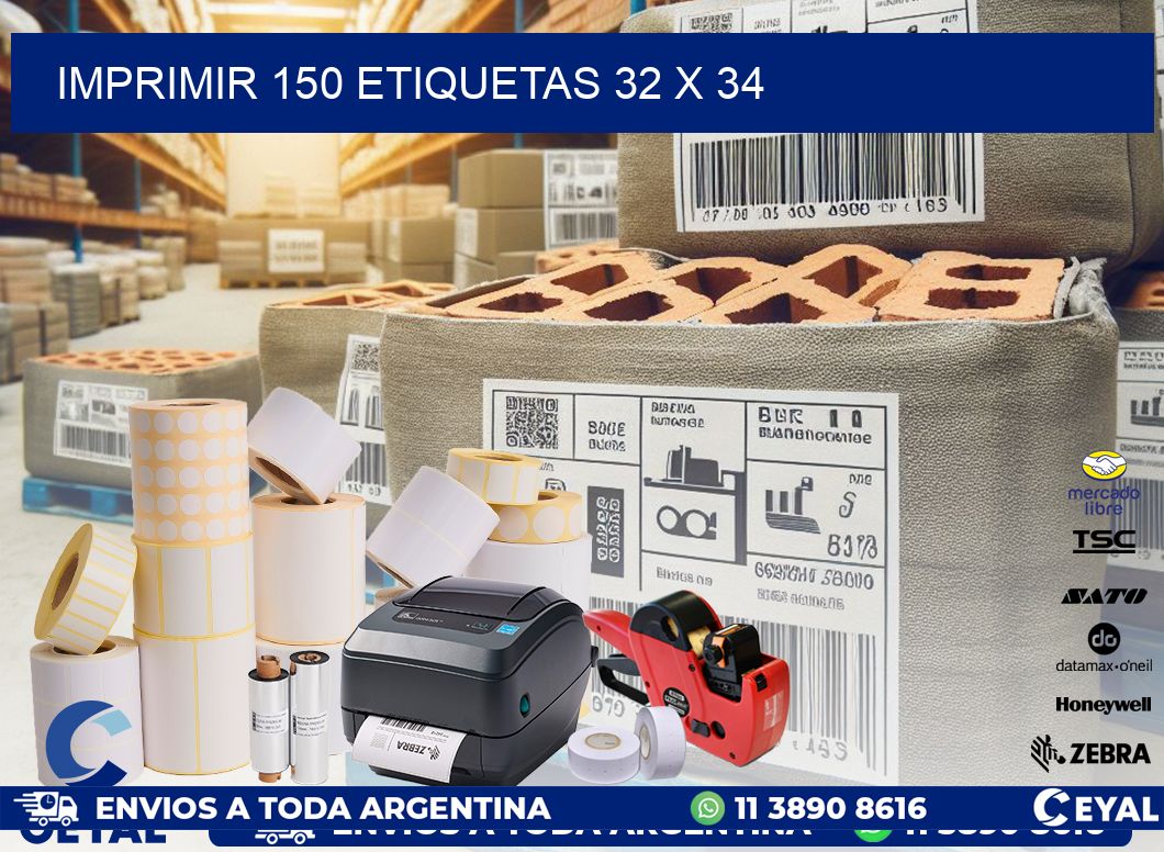IMPRIMIR 150 ETIQUETAS 32 x 34
