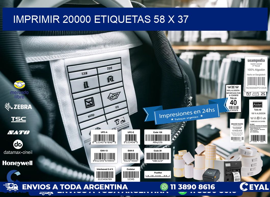 IMPRIMIR 20000 ETIQUETAS 58 x 37