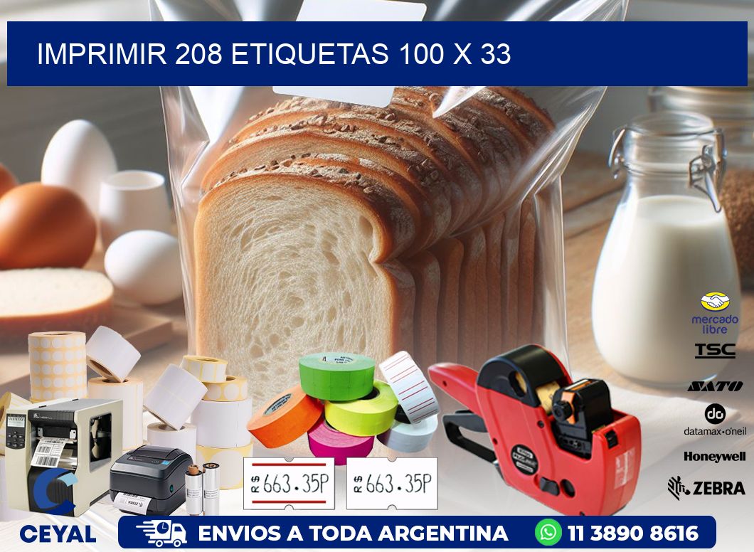 IMPRIMIR 208 ETIQUETAS 100 x 33