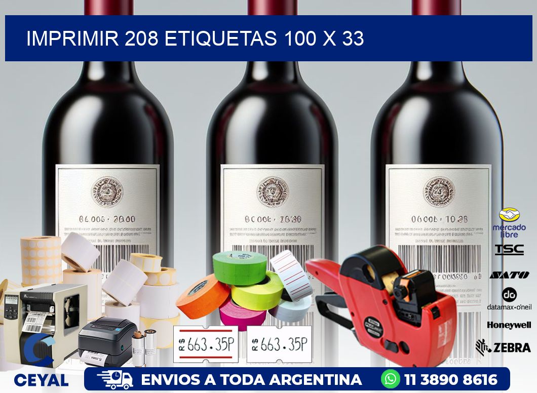 IMPRIMIR 208 ETIQUETAS 100 x 33