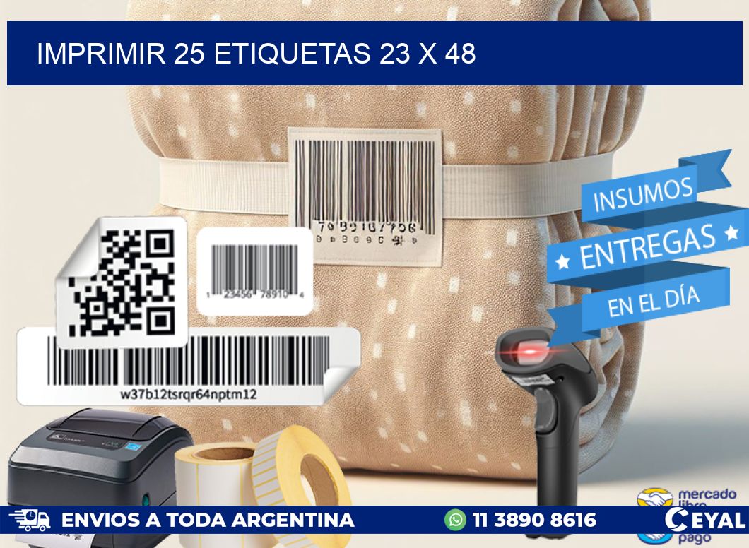 IMPRIMIR 25 ETIQUETAS 23 x 48