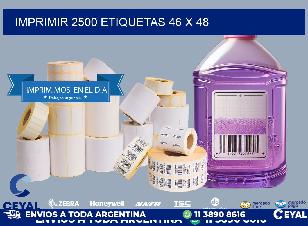 IMPRIMIR 2500 ETIQUETAS 46 x 48