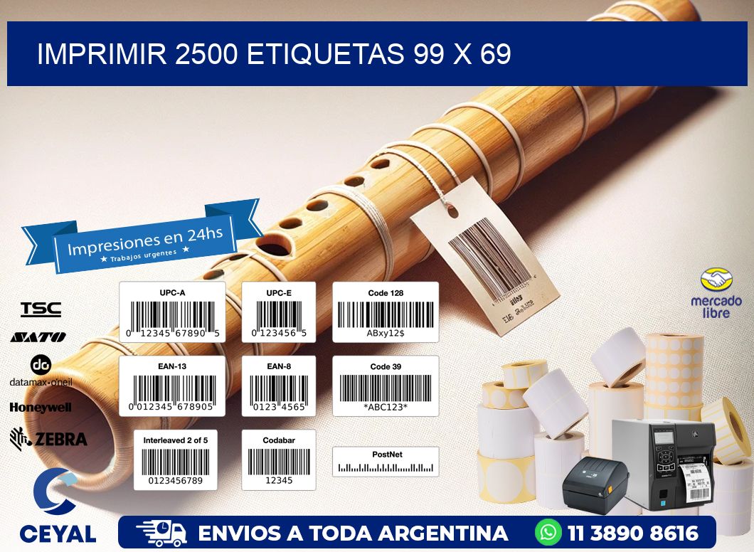 IMPRIMIR 2500 ETIQUETAS 99 x 69