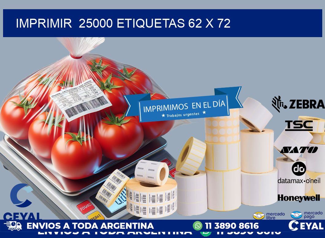 IMPRIMIR  25000 ETIQUETAS 62 x 72