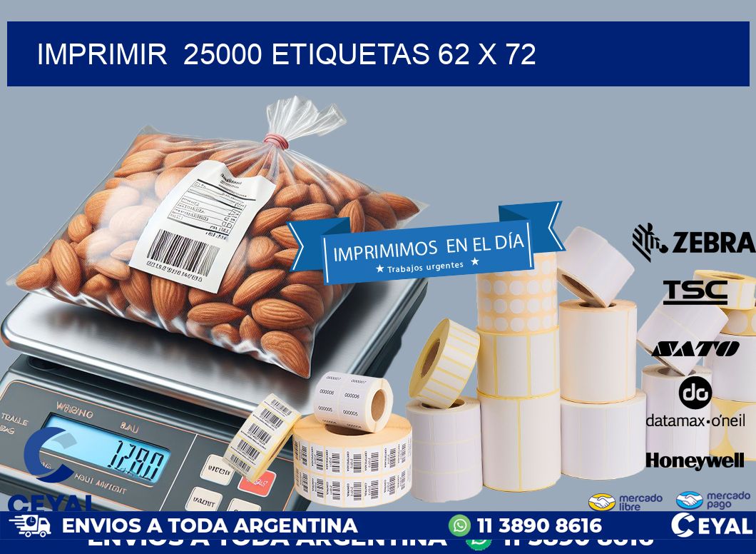 IMPRIMIR  25000 ETIQUETAS 62 x 72