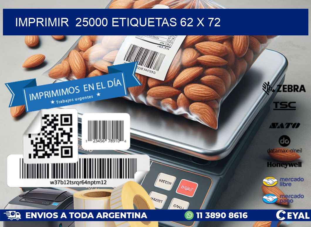 IMPRIMIR  25000 ETIQUETAS 62 x 72