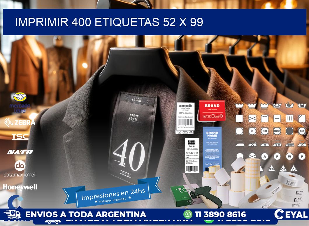 IMPRIMIR 400 ETIQUETAS 52 x 99