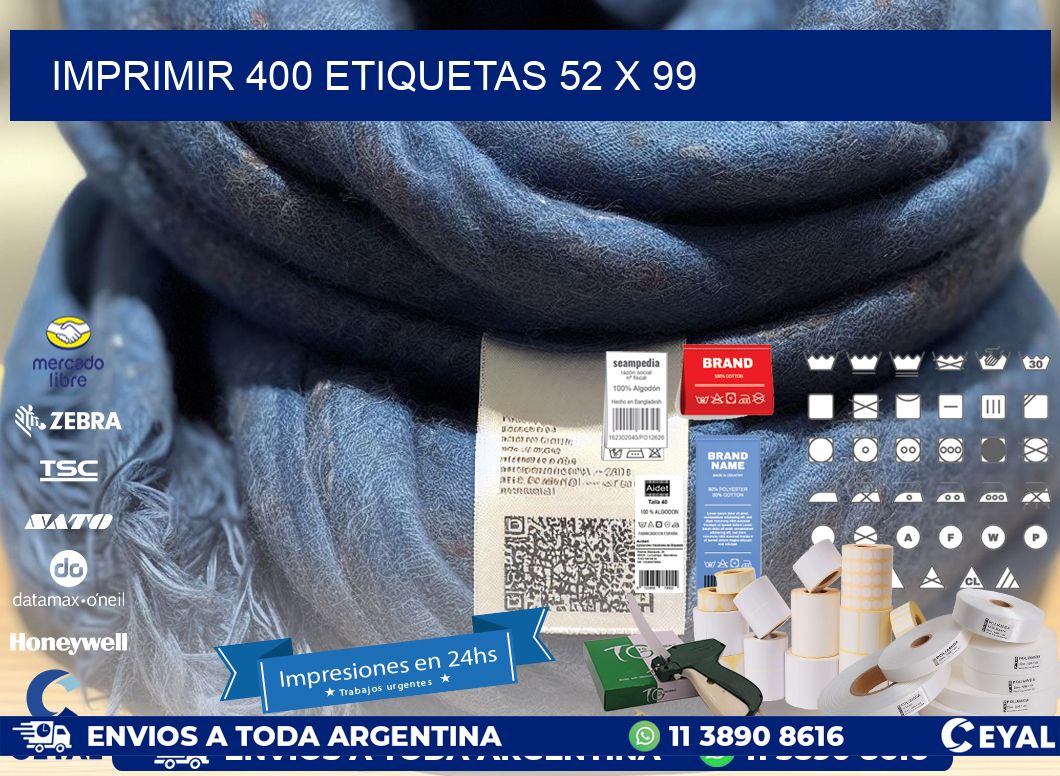 IMPRIMIR 400 ETIQUETAS 52 x 99