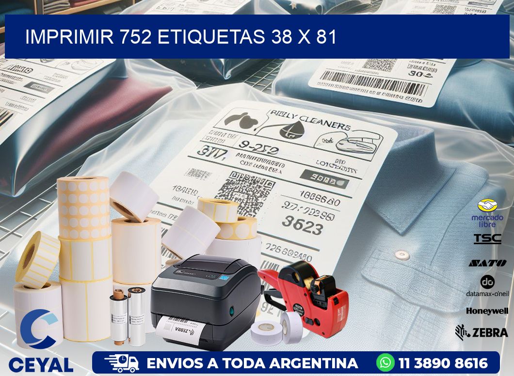 IMPRIMIR 752 ETIQUETAS 38 x 81