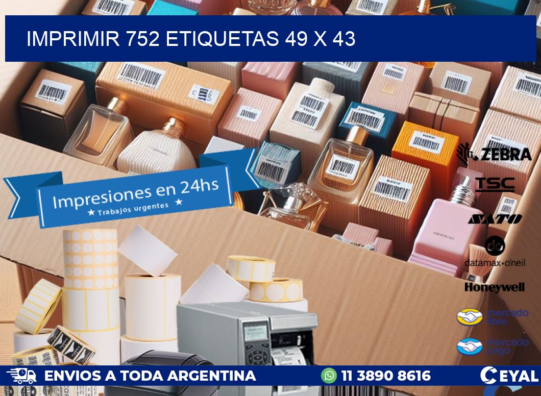 IMPRIMIR 752 ETIQUETAS 49 x 43