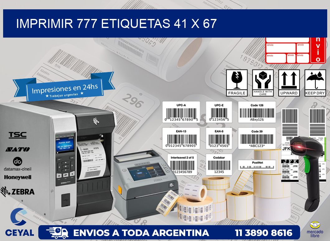 IMPRIMIR 777 ETIQUETAS 41 x 67