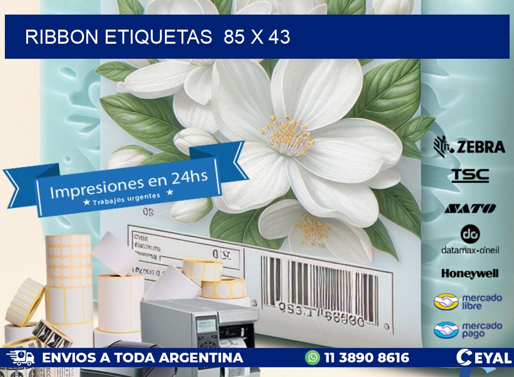 RIBBON ETIQUETAS 85 x 43