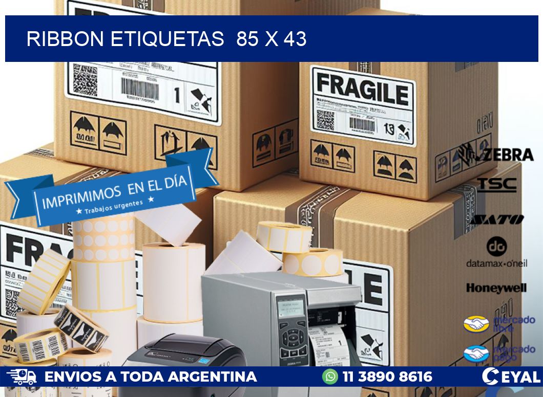 RIBBON ETIQUETAS  85 x 43