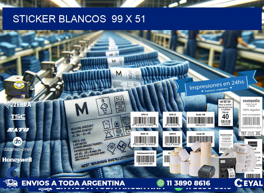 STICKER BLANCOS  99 x 51