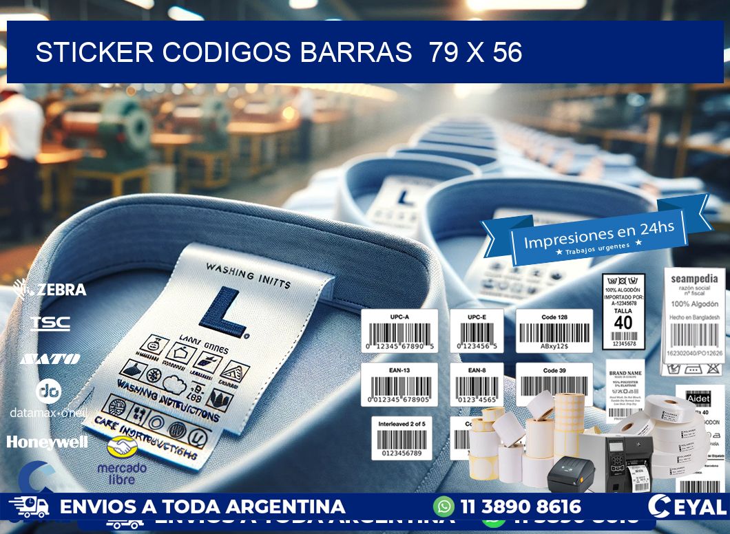 STICKER CODIGOS BARRAS  79 x 56