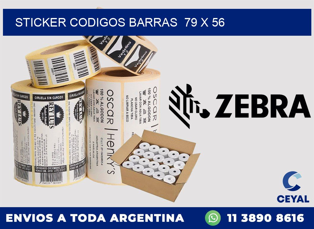 STICKER CODIGOS BARRAS  79 x 56