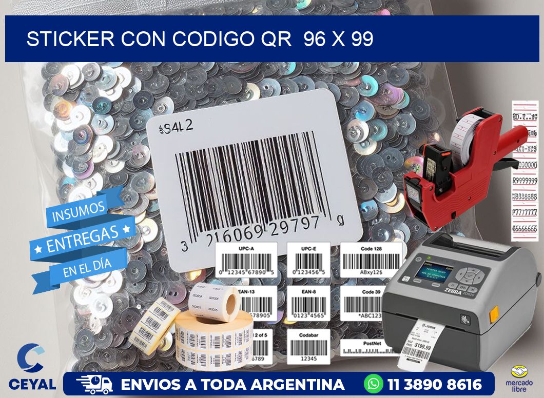 STICKER CON CODIGO QR  96 x 99